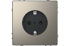 D-Life Розетка з заземленням і шторкою Нікель (MTN2300-6050)