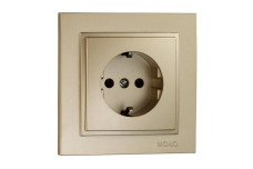 Розетка 1-а з заземленням, Mono Electric, DESPINA (титан) (102-222221-117)