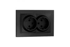 Розетка 2-а без заземлення, Mono Electric, DESPINA ( графіт ) (102-202005-121)