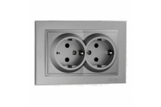 Розетка 2-а з заземленням, Mono Electric, DESPINA (антрацит) (102-242404-120)