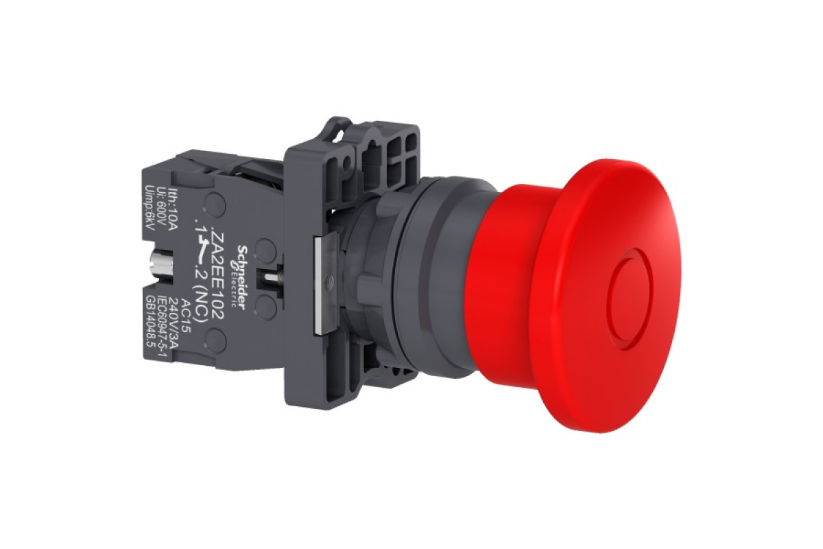 Кнопка аварійної зупинки з діаметром 40 мм червоного кольору, 1NC (XA2ET42)