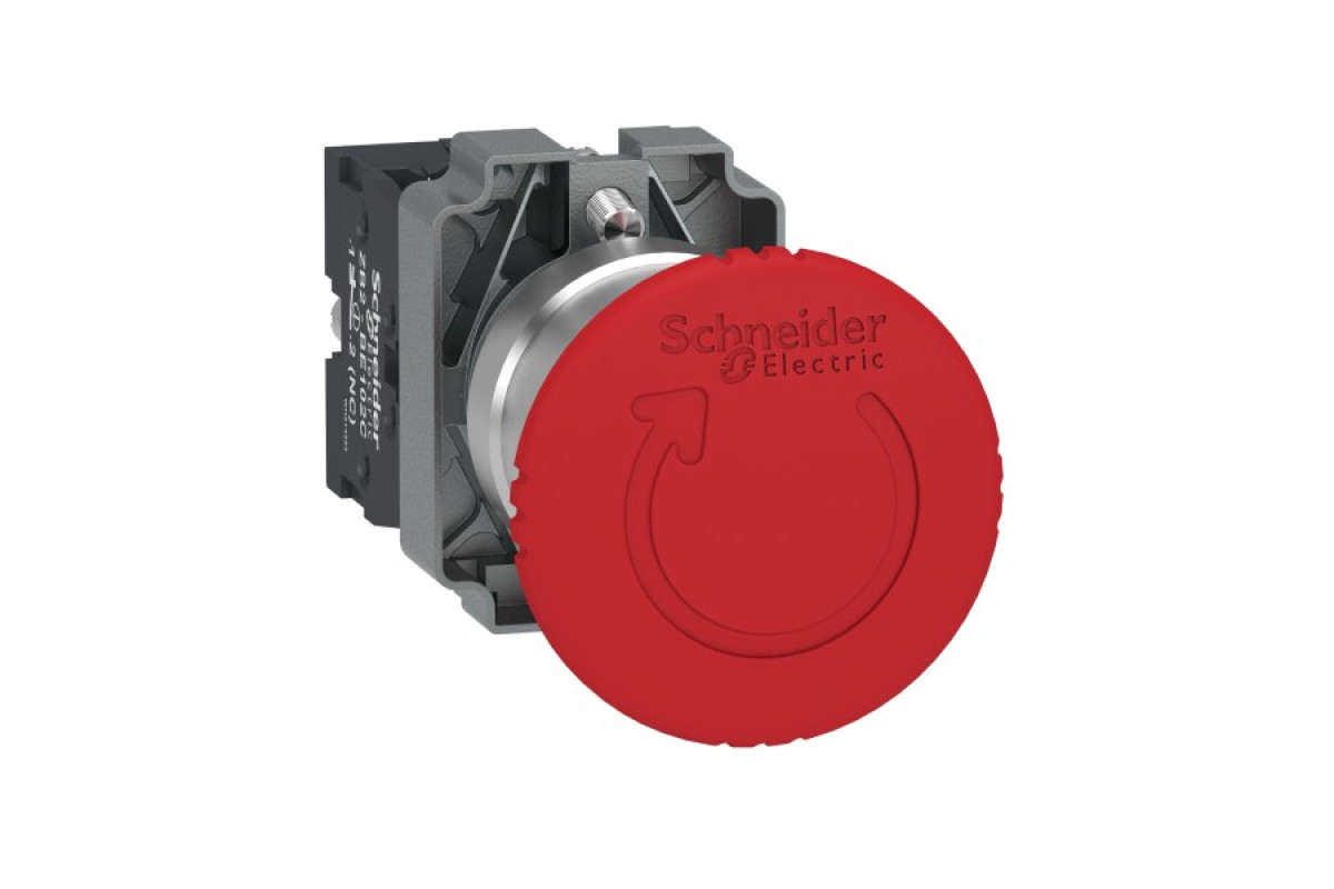 Кнопка аварийной остановки, Easy Harmony XB2, поворот для отпуска, 1NC (XB2BS8442C)