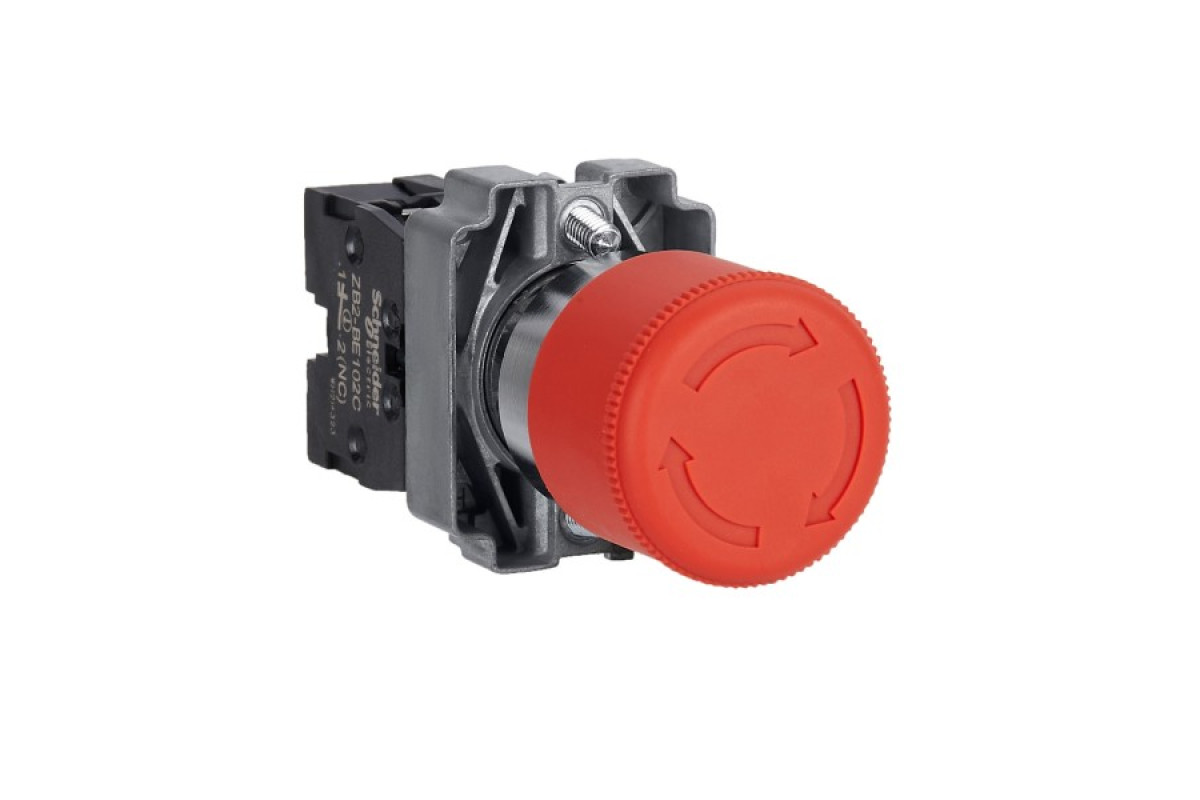 Кнопка аварійного вимикання, Easy Harmony XB2, поворот для розблокування, 1NC (XB2BS442C)