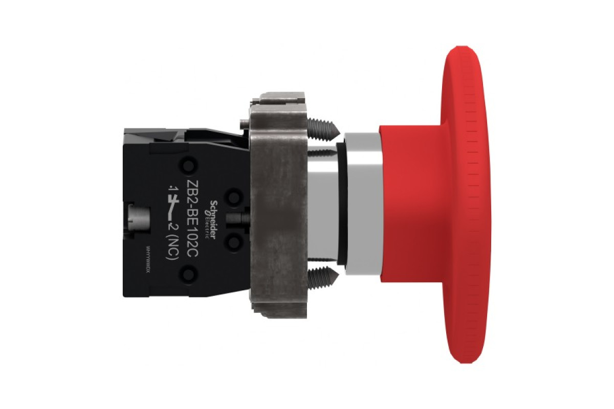 Кнопка аварійного вимикання, Easy Harmony XB2, поворот для розблокування, 1NC (XB2BS642C)