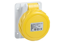 Розетка PratiKa швидкого встановлення - 16A - 3P + E - 100...130 V AC - panel (PKY16G714)