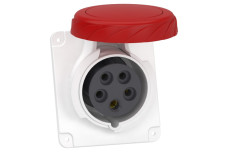 Розетка PRATIKA, кутова, 16A, 3P + N + E, 380-415 B AC, з'єднання гвинтами, панельна (PKF16F735)