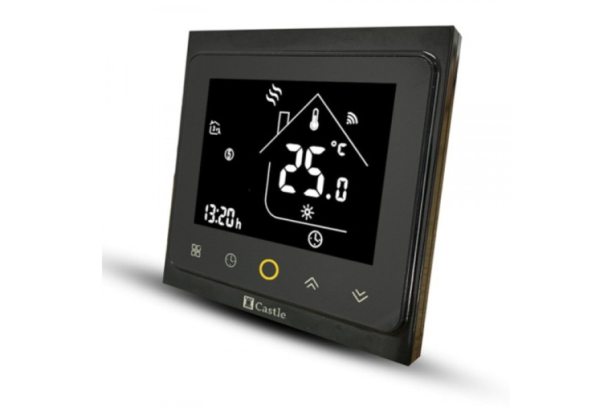 Терморегулятор з управлінням по WiFi Castle AC603H VA-B (чорний дисплей)