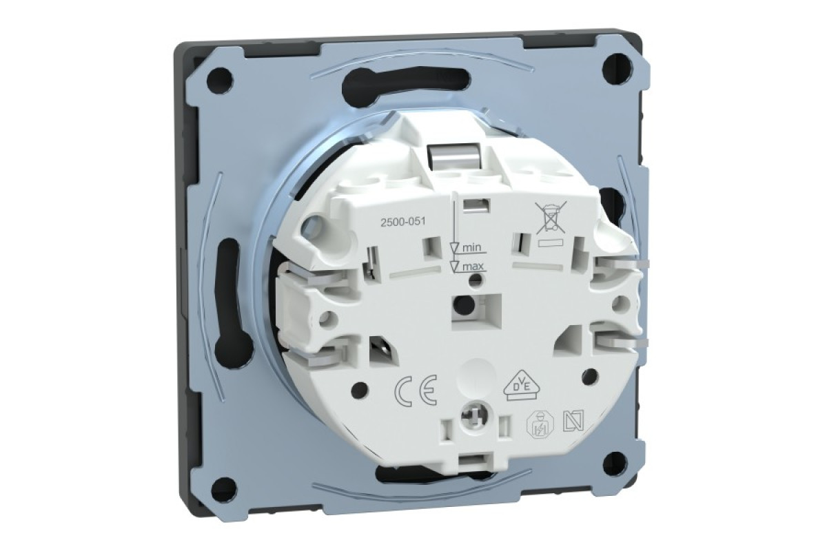 D-Life Розетка з заземленням і шторкою Антрацит (MTN2300-6034)