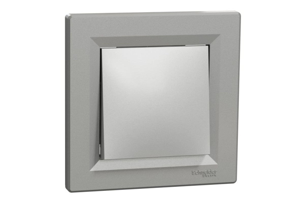 Вимикач одноклавішниий самозажимний Asfora Алюміній (EPH0100161)