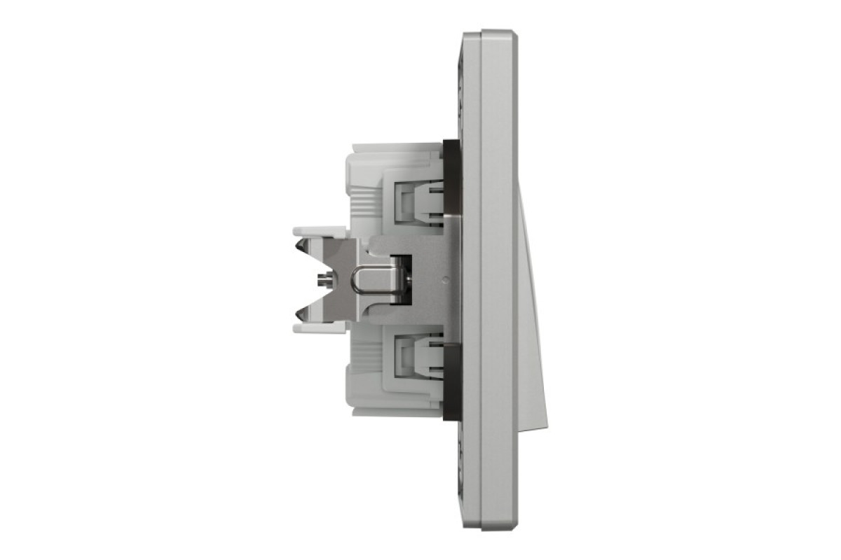 Вимикач одноклавішниий самозажимний Asfora Алюміній (EPH0100161)