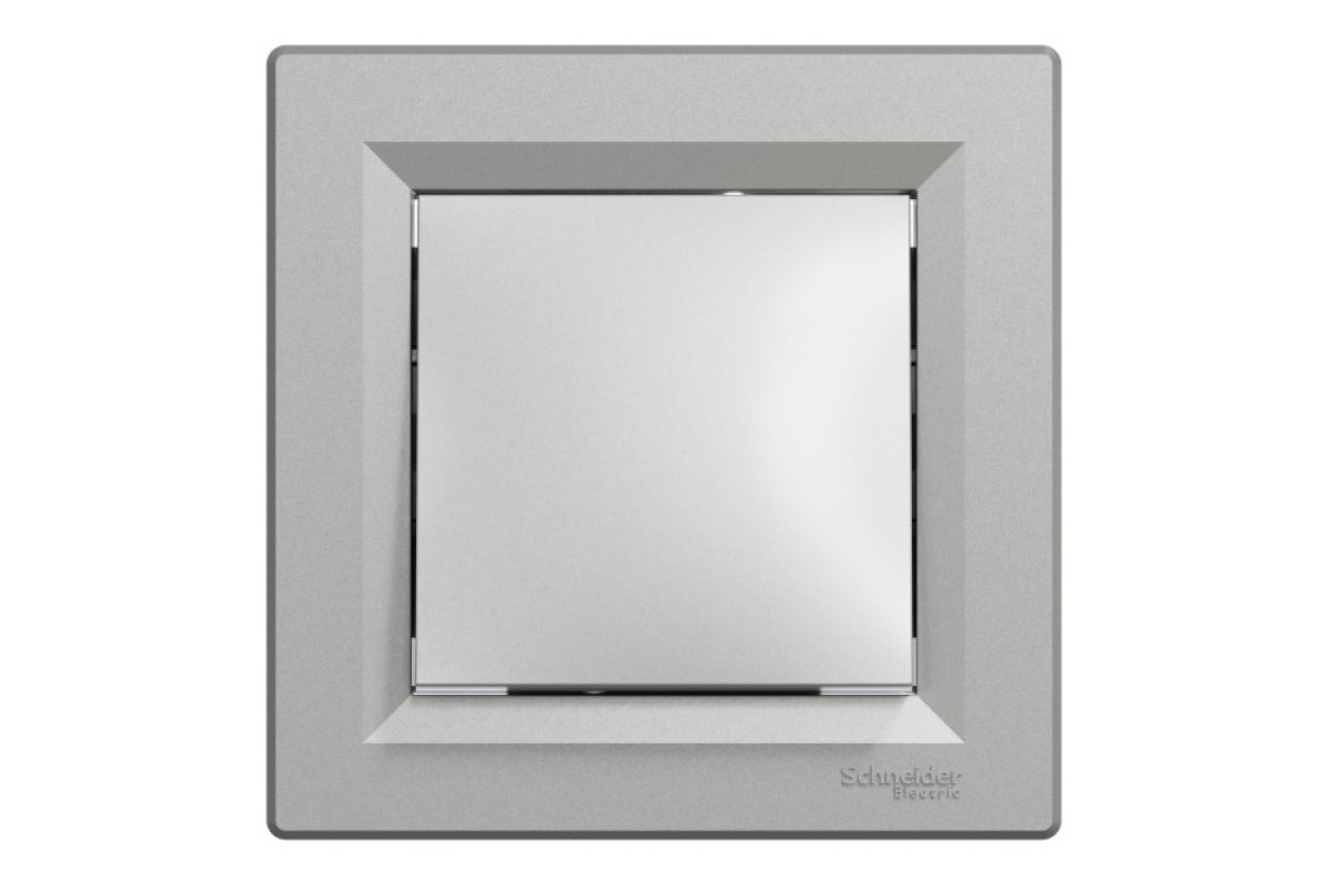 Вимикач одноклавішниий самозажимний Asfora Алюміній (EPH0100161)