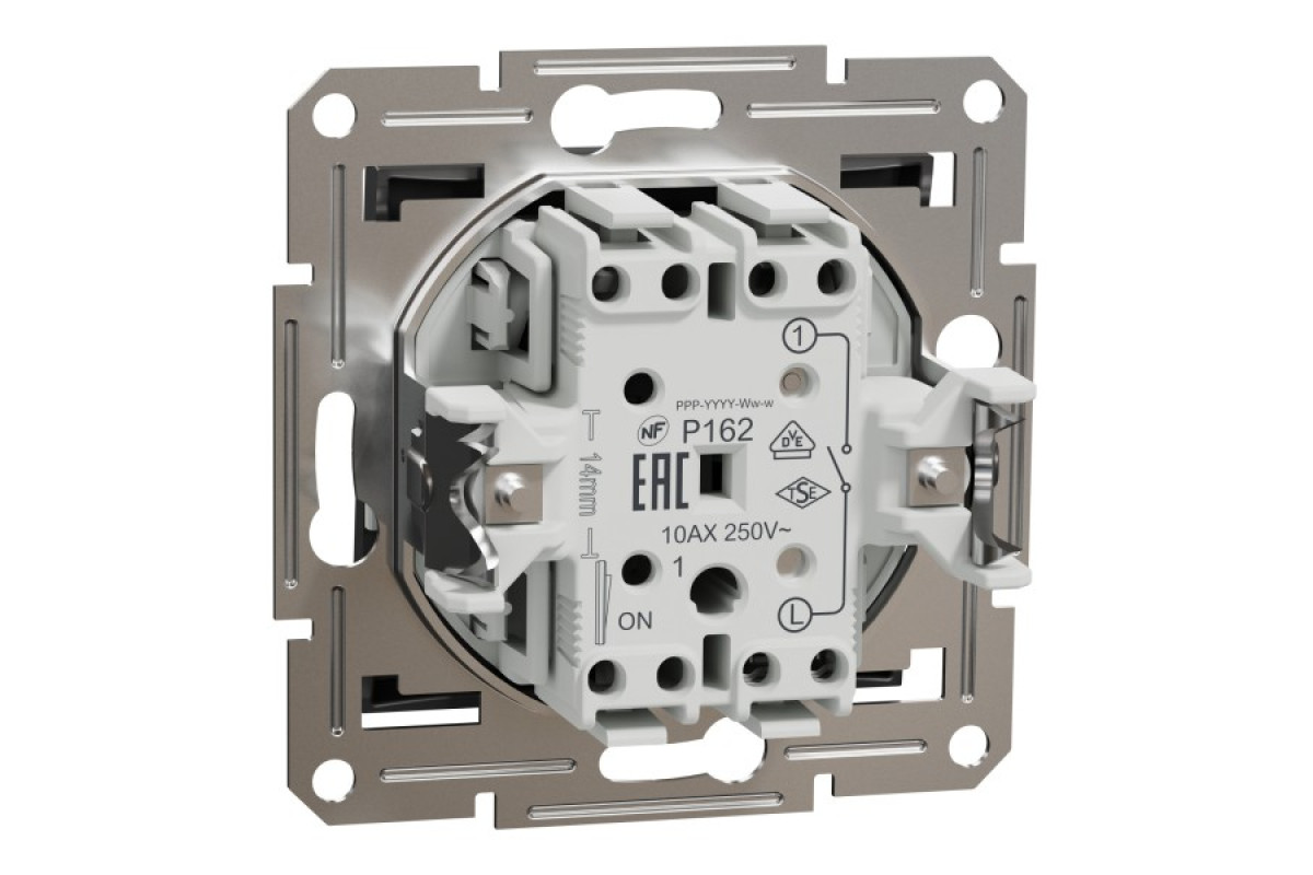 Вимикач одноклавішниий самозажимний Asfora Антрацит (EPH0100171)