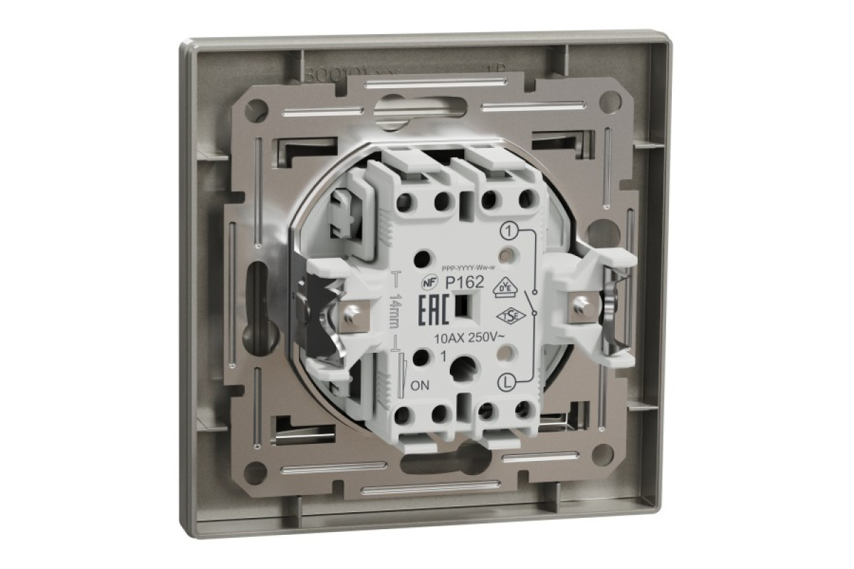 Вимикач одноклавішниий самозажимний Asfora Бронза (EPH0100169)