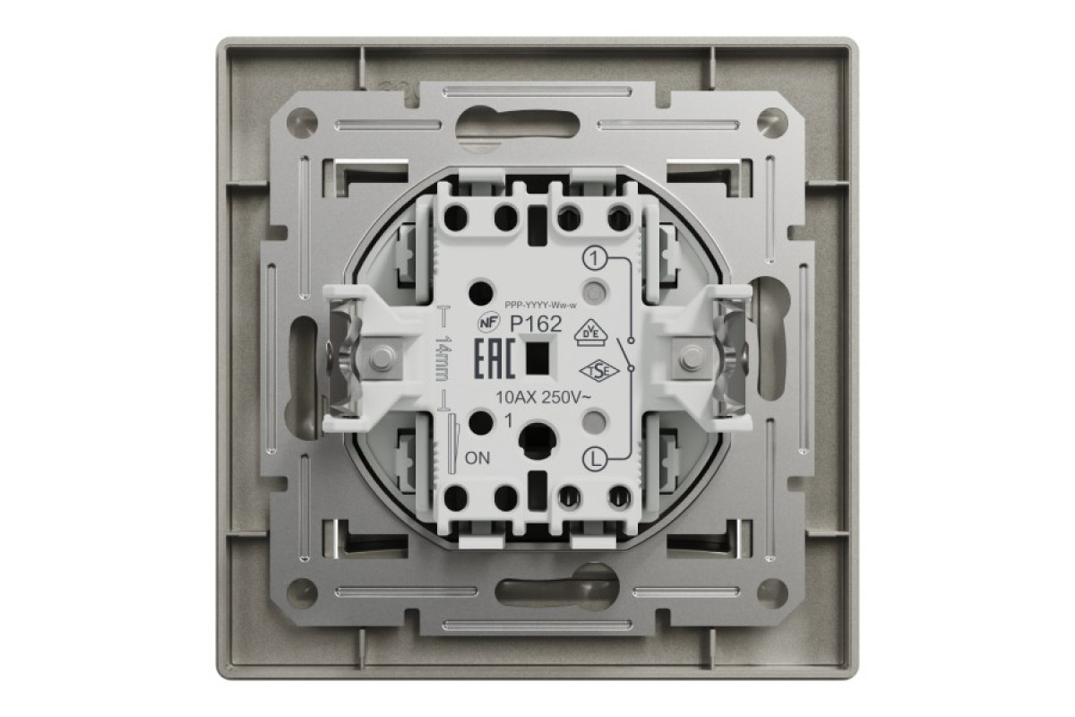 Вимикач одноклавішниий самозажимний Asfora Бронза (EPH0100169)