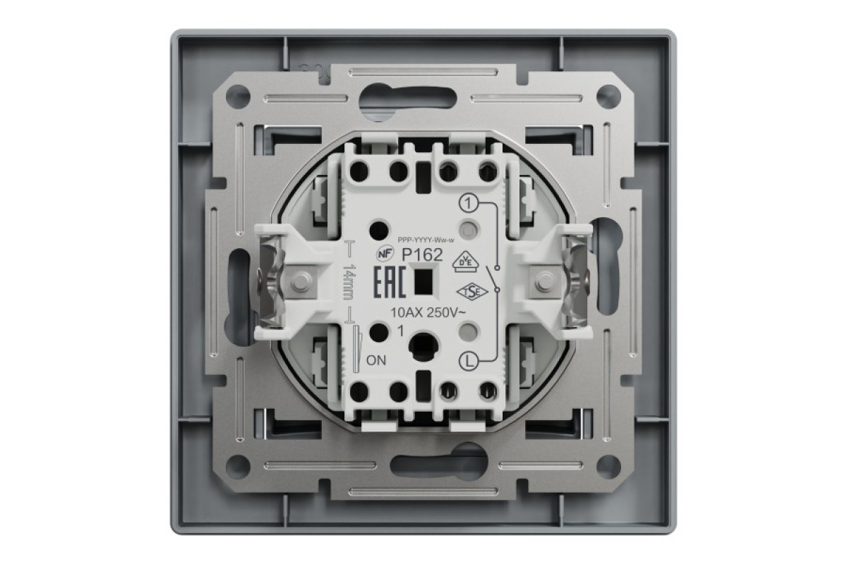 Вимикач одноклавішниий самозажимний Asfora Сталь (EPH0100162)
