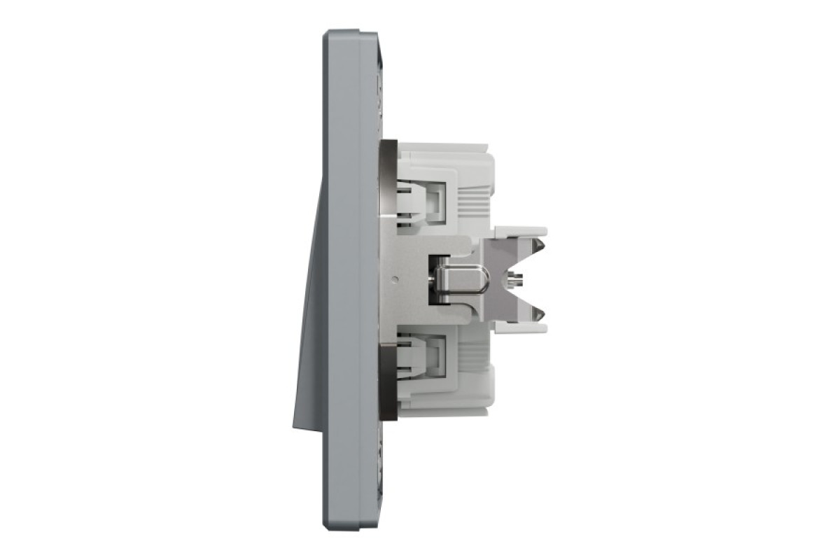 Вимикач одноклавішниий самозажимний Asfora Сталь (EPH0100162)