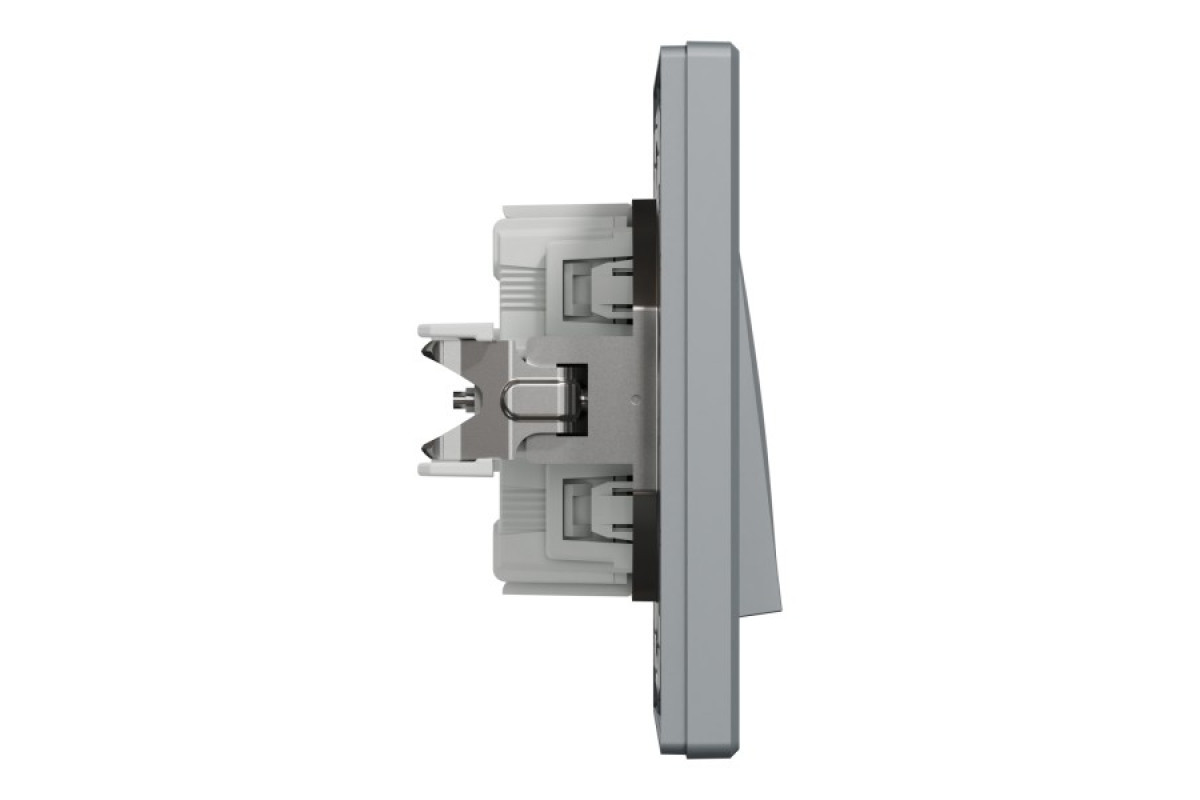 Вимикач одноклавішниий самозажимний Asfora Сталь (EPH0100162)