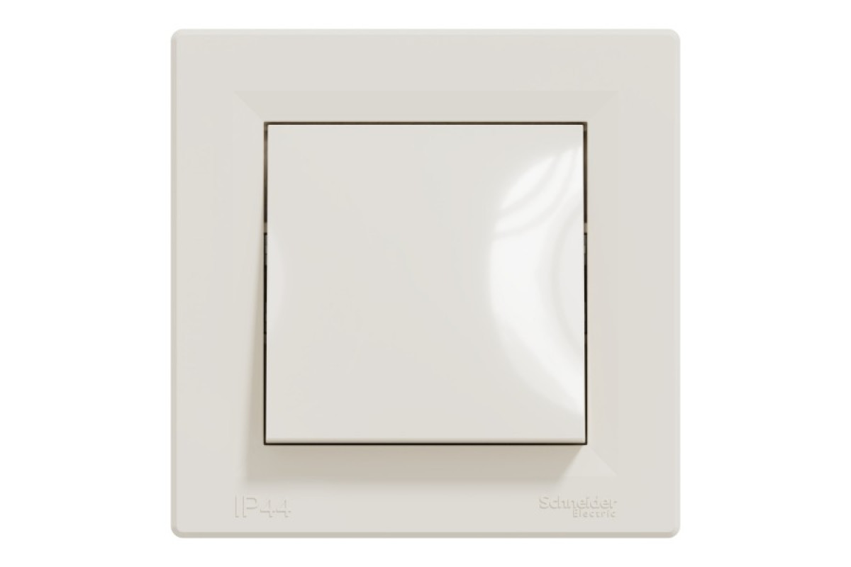 Вимикач одноклавішниий самозажимний ІР44 Крем Asfora (EPH0100223)