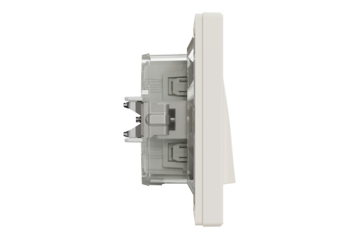 Вимикач одноклавішниий самозажимний ІР44 Крем Asfora (EPH0100223)