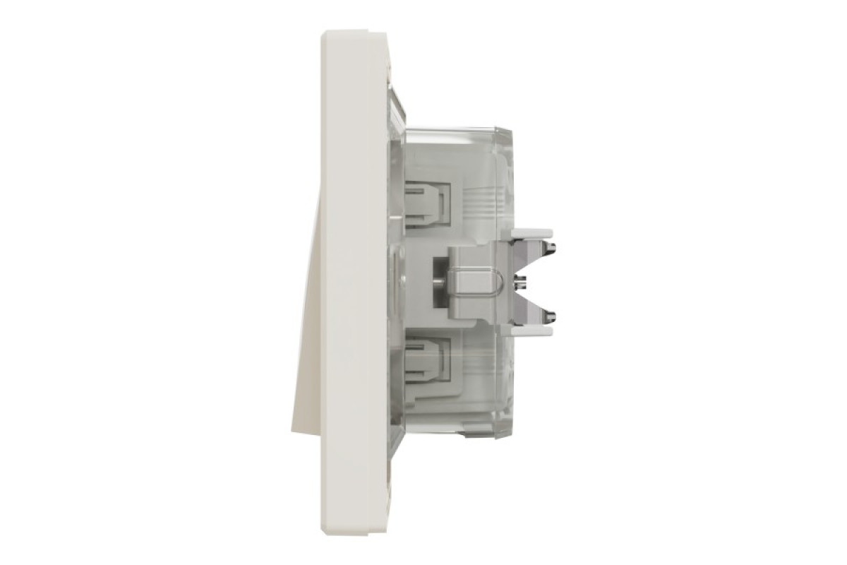 Вимикач одноклавішниий самозажимний ІР44 Крем Asfora (EPH0100223)