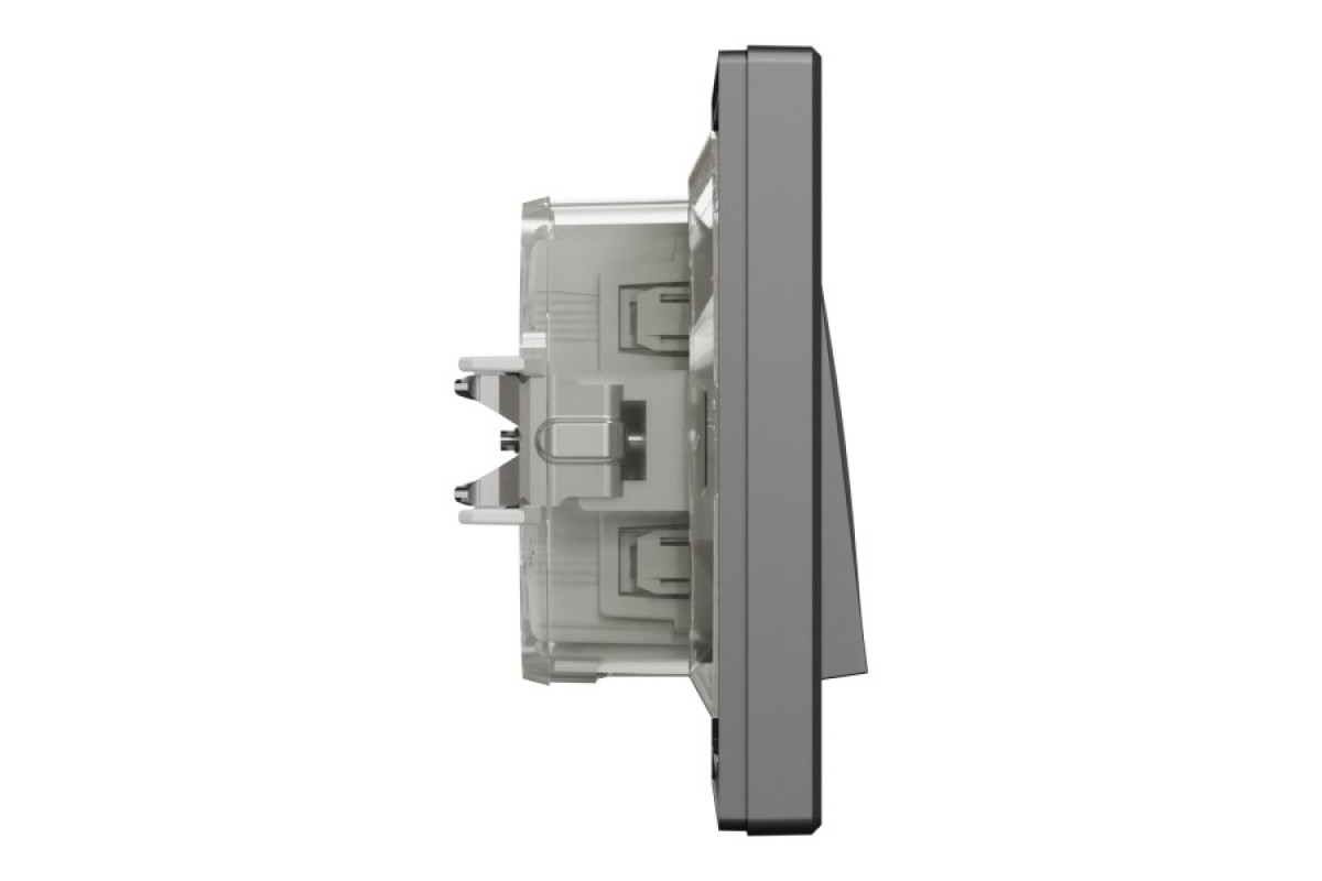 Вимикач одноклавішниий самозажимний Антрацит IP44 Asfora (EPH0100271)