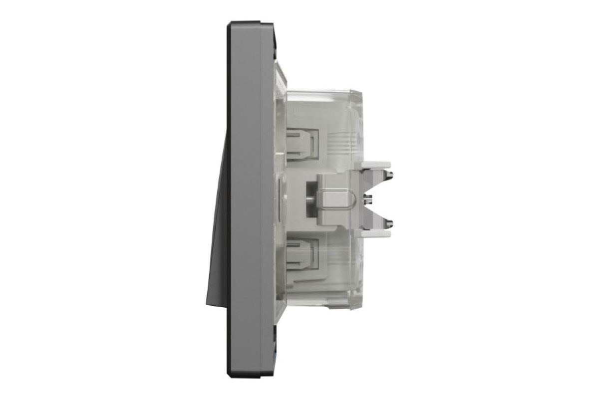 Вимикач одноклавішниий самозажимний Антрацит IP44 Asfora (EPH0100271)