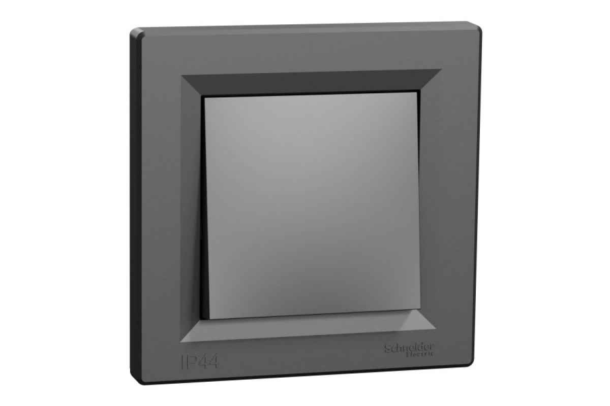 Вимикач одноклавішниий самозажимний Антрацит IP44 Asfora (EPH0100271)