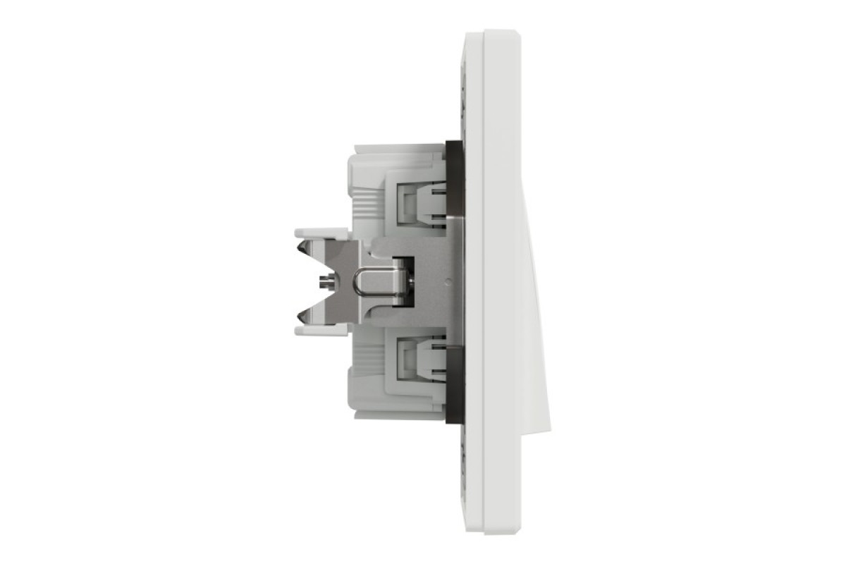 Вимикач одноклавішниий самозажимний Білий Asfora (EPH0100121)