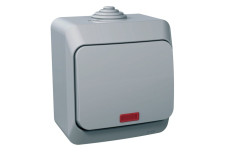 Вимикач одноклавішний Cedar Plus з підсвічуванням, сірий (WDE000614)