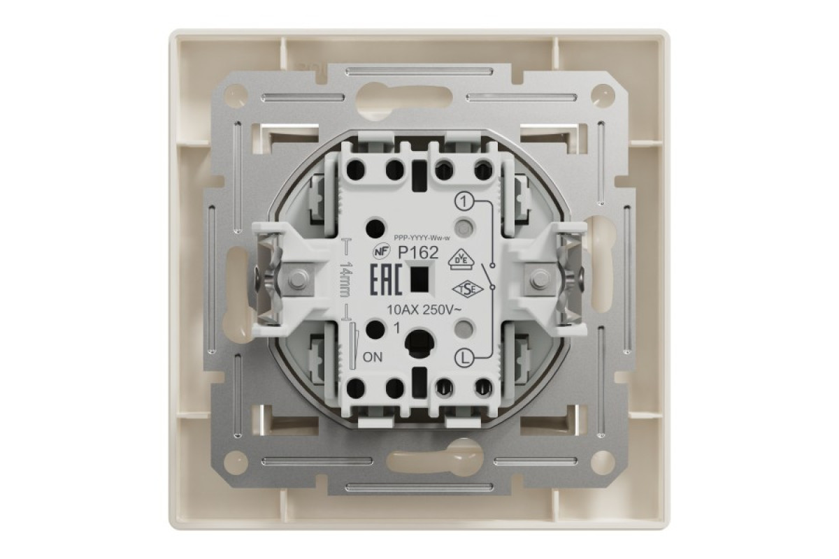 Вимикач одноклавішний САМОЗАЖИМНОЙ Крем Asfora (EPH0100123)