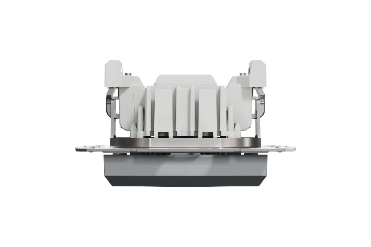 Вимикач одноклавішний, з підсвіткою, Самозажимний, Asfora Сталь (EPH1400162)