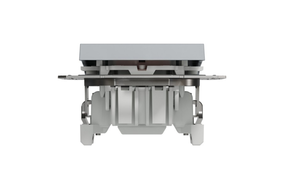 Вимикач одноклавішний, з підсвіткою, Самозажимний, Asfora Сталь (EPH1400162)