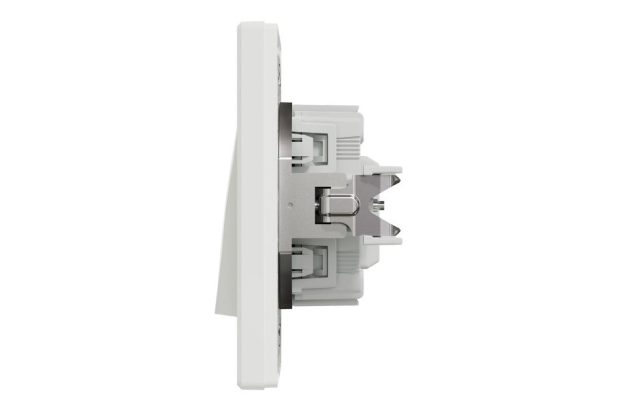 Вимикач одноклавішний, з підсвіткою, Самозажимний, Білий Asfora (EPH1400121)