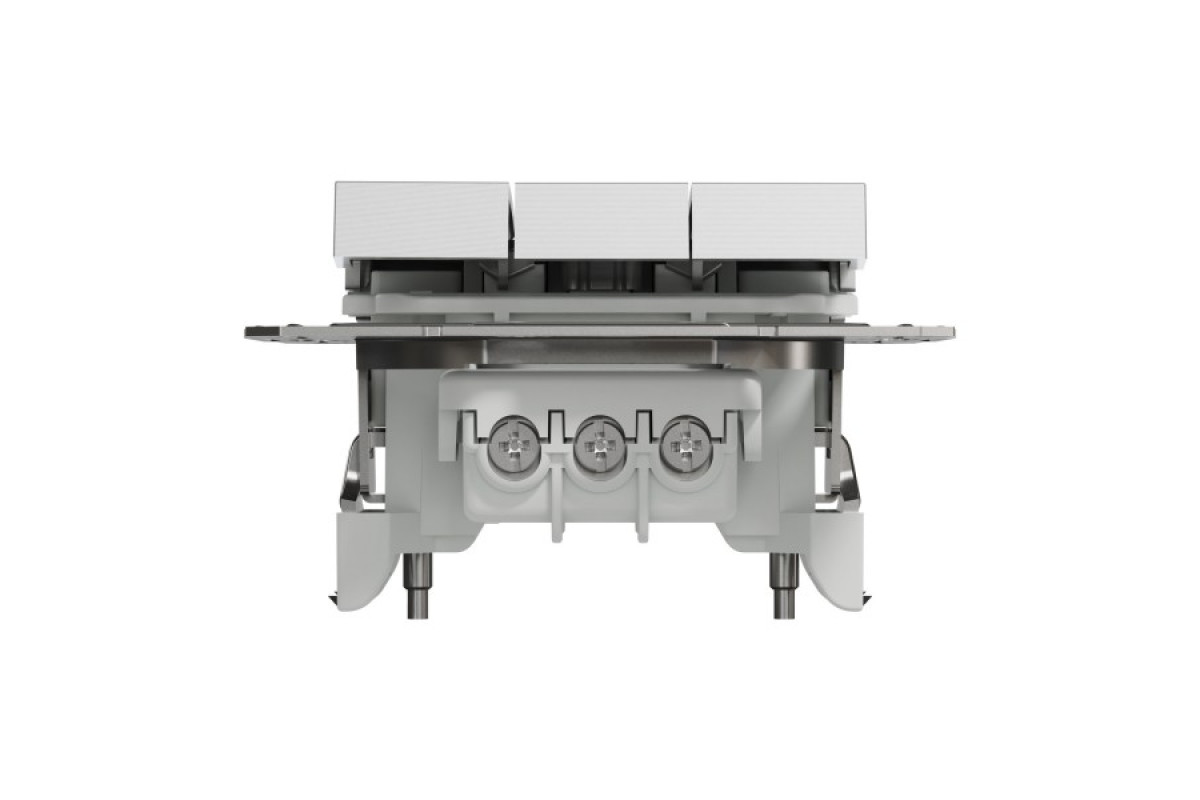 Вимикач трьохклавішний Алюміній Asfora (EPH2100161)