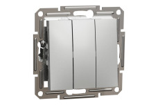 Вимикач трьохклавішний Алюміній Asfora (EPH2100161)