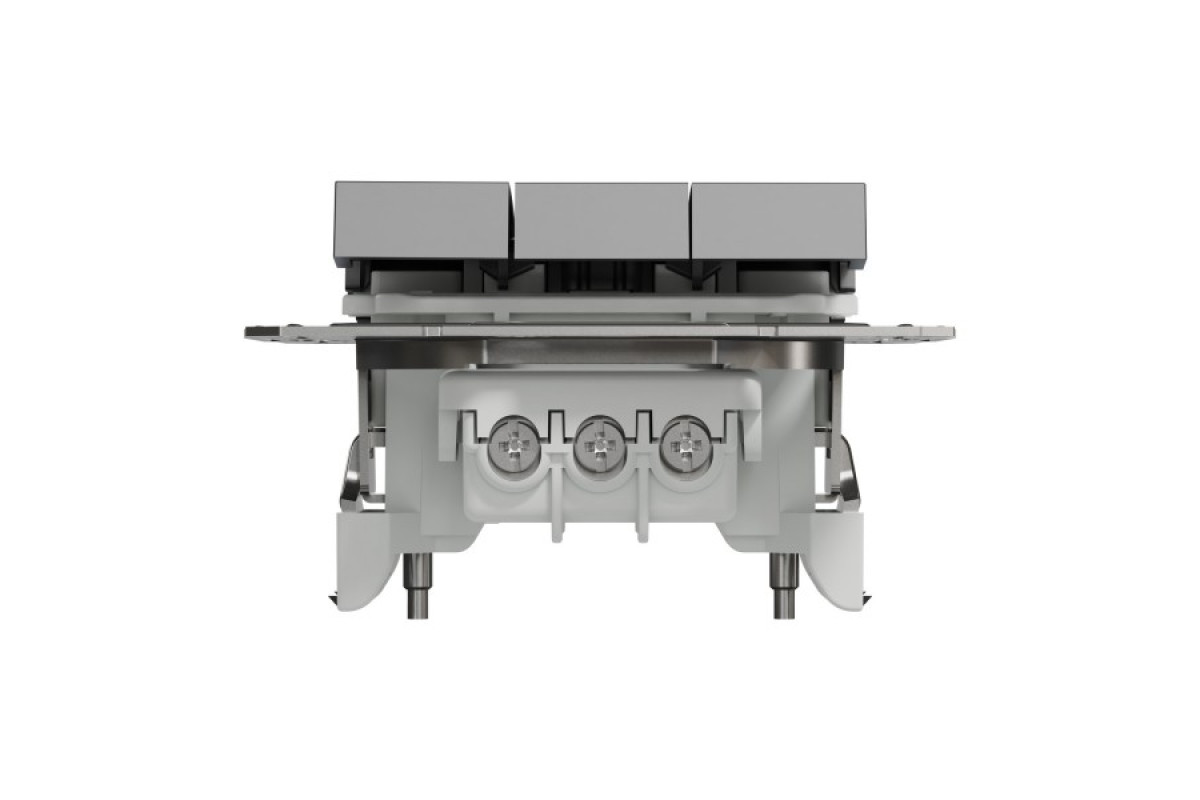 Вимикач трьохклавішний Антрацит Asfora (EPH2100171)