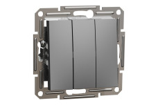 Вимикач трьохклавішний Антрацит Asfora (EPH2100171)