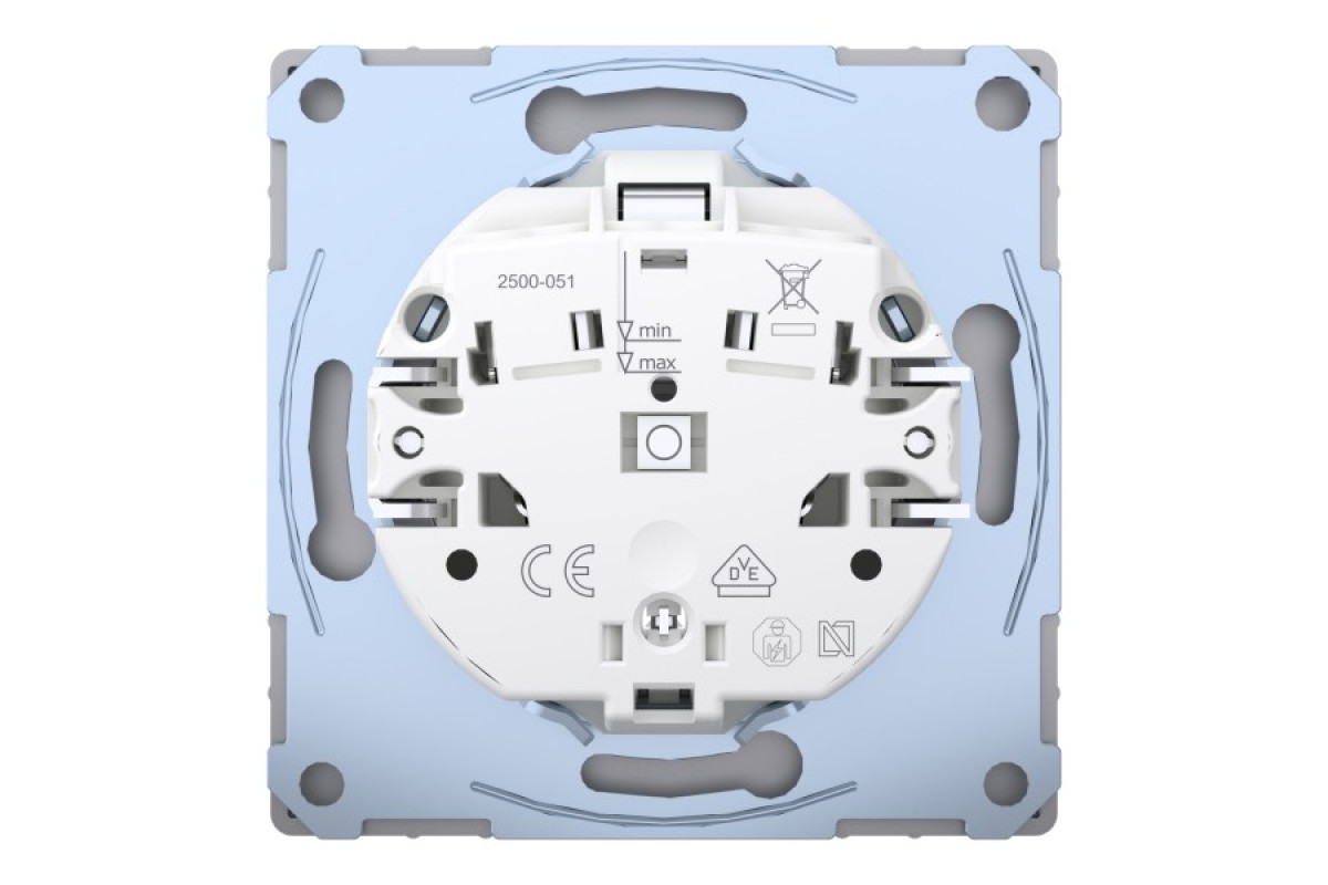 D-Life Розетка з заземленням і шторкою Нержавіюча сталь (MTN2300-6036)