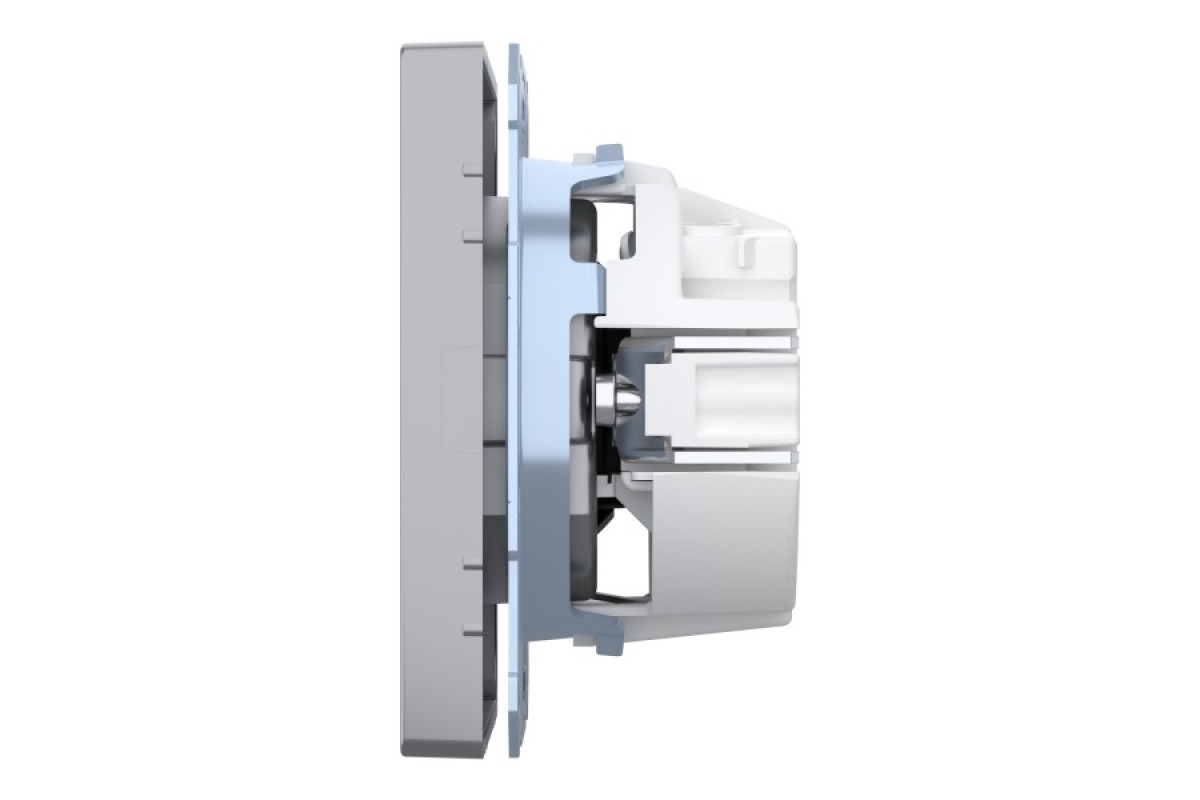 D-Life Розетка з заземленням і шторкою Нержавіюча сталь (MTN2300-6036)