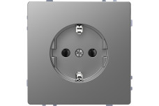 D-Life Розетка з заземленням без шторки Нержавіюча сталь (MTN2301-6036)