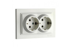 Розетка 2-а з заземленням, Mono Electric, DESPINA (білий) (102-190004-120)