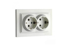 Розетка 2-а з заземленням, Mono Electric, DESPINA (СЛОНОВА КІСТКА) (102-010004-120)