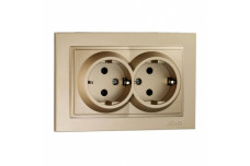 Розетка 2-а з заземленням, Mono Electric, DESPINA (титан) (102-222204-120)