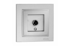 Розетка TV кіцева з екраном (8DB-12DB-18DB-20DB), Mono Electric, DESPINA (срібло) (102-212105-138)