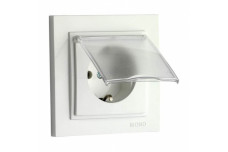 Розетка з заземленням і кришкою, Mono Electric, DESPINA (білий) (102-190021-118)