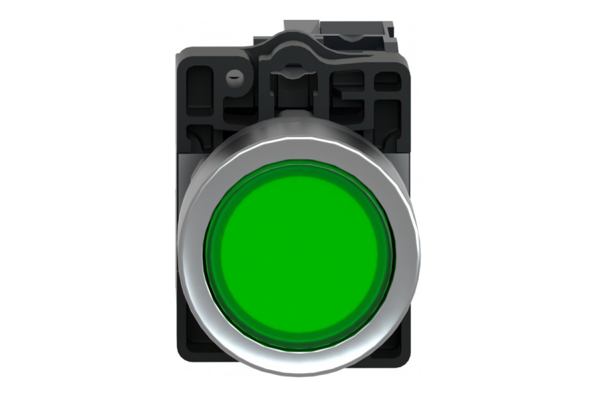 Кнопка з підсвічуванням з вбудованною світлодіодною лампою зеленого кольору, 1NO (XA2EW33B1)