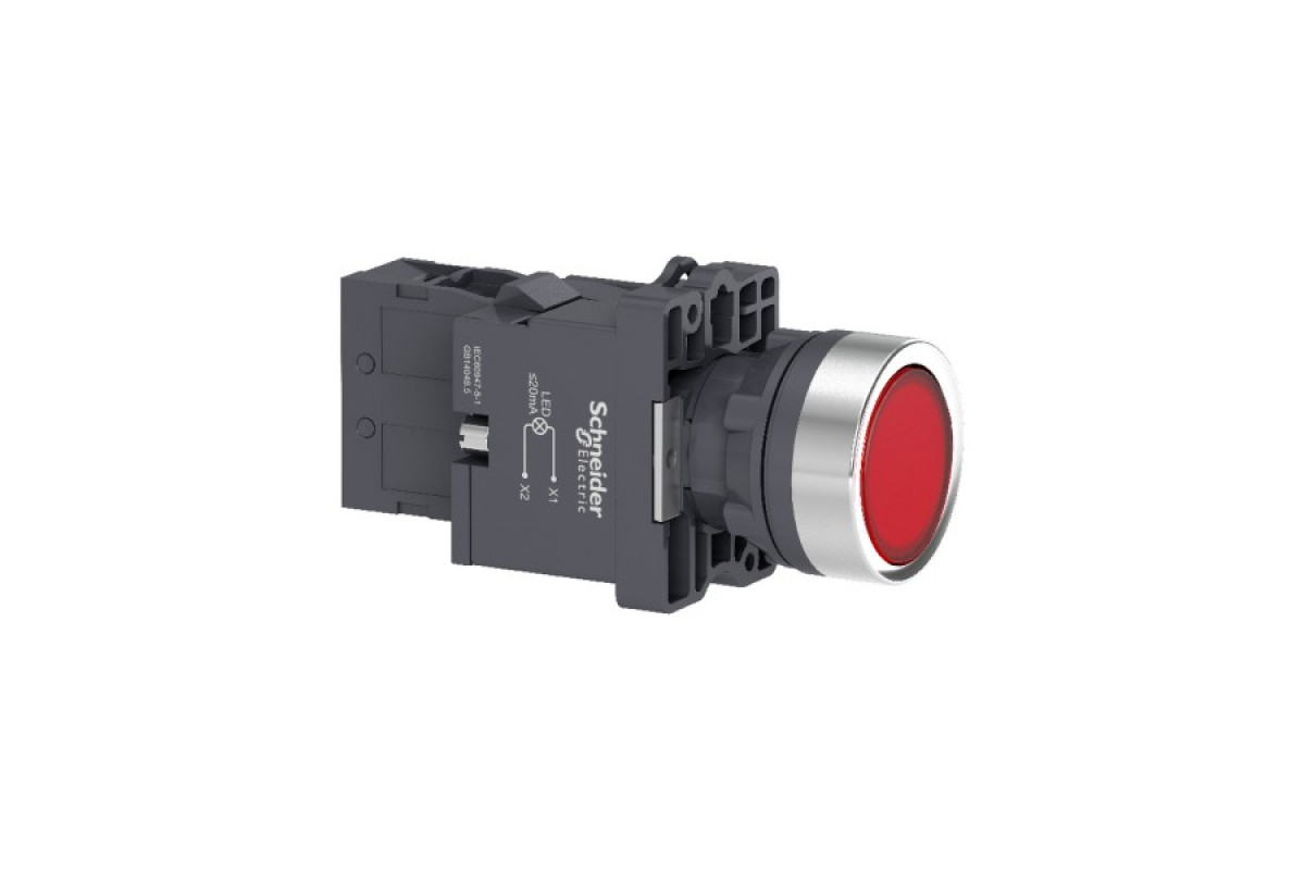 Кнопка з підсвічуванням з вбудованною світлодіодною лампою червоного кольору, 1NO (XA2EW34M1)