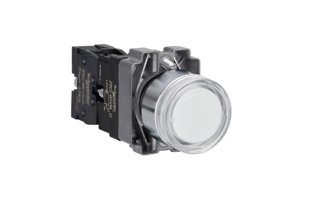 Кнопка с подсветкой, Easy Harmony XB2, пружинный возврат, 1NO (XB2BW31B1C)