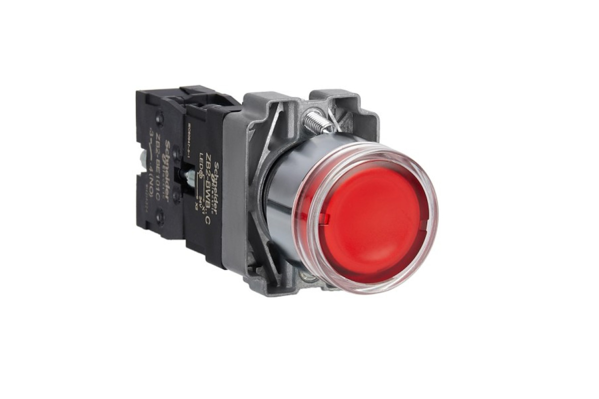 Кнопка з підсвічуванням, Easy Harmony XB2, пружинне повернення, 1NO (XB2BW34B1C)