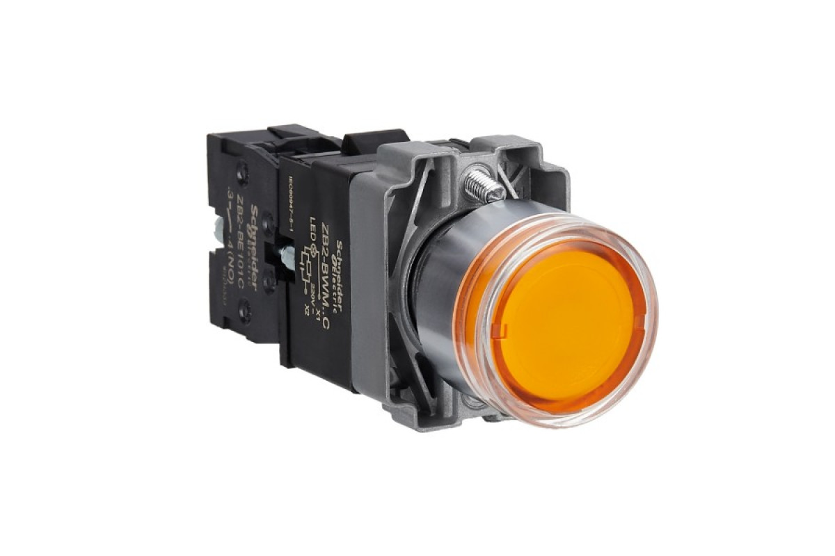 Кнопка з підсвічуванням, Easy Harmony XB2, пружинне повернення, 1NO (XB2BW35M1C)